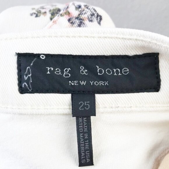 Rag & Bone NWT Ellie Jeans Micro Floral White 25 Cottage Core Coastal Grandma - Picture 7 of 8